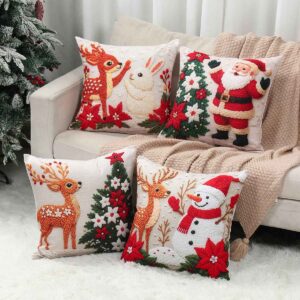 Festive 4-Pack Christmas Cushion Covers